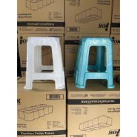 ราคา เก้าอี้พลาสติก ทรงสูง สี ขาว ฟ้า สะอาดตา เก้าอี้ทานข้าว ทรงสูง 46 ซม พร้อมส่ง (26638495999)