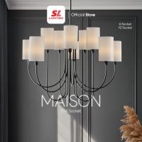ราคา SL LIGHTING | Chandelier โคมไฟห้อยช่อ สไตล์โมเดิร์น โครงสีดำ รุ่น MAISON ขั้วE14 (26463739939)