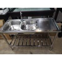 ราคา ซิงค์ล้างจานสแตนเลสแท้ 2หลุมมีที่พัก พร้อมขาตั้งสแตนเลสและอุปกรณ์พร้อมใช้งาน จัดส่งฟรีทั่วประเทศ (7501051289)