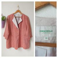 ราคา Crocodile Ladies เบลเซอสูทสวยๆ สีส้ม ผ้ากระสอบไม่ยืด Size L รอบอก 46 นิ้วค่ะ (19732012576)