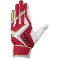 ราคา Baseball Mizuno Batting Gloves WILLDRIVE RED Both Hands 1EJEA240 62 x White Gold L 26-27cm (46951098814)