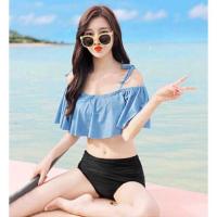 ราคา ชุดว่ายน้ำเองสูง ชุดว่ายน้ำระบายอก ชุดว่ายน้ำปาดไหล่ ชุดว่ายน้ำเกาะอก ชุดว่ายน้ำผูกไหล่ ชุดว่ายน้ำสีฟ้า (204902040)