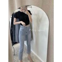 ราคา 190 ยีนส์ซีด2กระดุม ทรงกระบอก [พร้อมส่ง] กางเกงยีนส์ งานป้านแบรนด์ XOXO (11449778475)