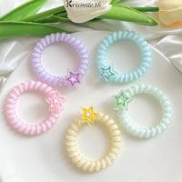 ราคา COD-ในไทยยางรัดผม ยางรัดผมเกลียวสีแคนดี้รูปดาว น่ารักหวานความยืดหยุ่นสูง นักเรียนสำหรับผู้หญิง-Krismile.th (25952655167)