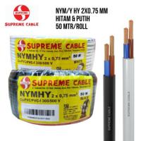 ราคา SUPREME NYMHY สายเกลียว 2x0.75 2x0.75 mm 50M 50 เมตร - สีดํา-ขาว (40975793768)