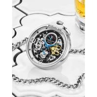 ราคา Stuhrling Stuhrling Dual Time Zone Hollow รูปแบบ Retro อัตโนมัตินาฬิกาพ็อกเก็ตผู้ชายผู้หญิงของขวัญทานาบาตะ (25046958282)