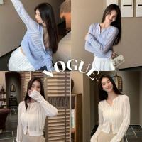 ราคา Vogueพร้อมส่ง เสื้อคลุมไหมพรม แขนยาว คาดิแกรนเรียบมินิมอล (W-C159) (26031057157)