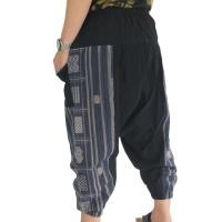 ราคา กางเกงผ้าฝ้าย ผ้าพื้นเมือง กางเกงม้งนากาแถบดำ พิมพ์ลายผ้านากา (6928250877)