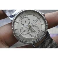 ราคา นาฬิกา Vintage มือสองญี่ปุ่น SKAGEN DENMARK ระบบ QUARTZ UNISEX ทรงกลม กรอบเพชร หน้าขาว หน้าปัด38มม (22953106130)