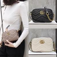 ราคา Gucci กระเป๋ากล้องขนาดเล็ก.Double G Heart หนังแท้ สำหรับผู้หญิง ถือได้ (45151206041)