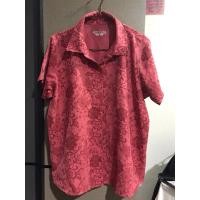 ราคา เสื้อเชิ้ตแขนสั้น ลายดอกสีส้มอิฐ (27228088361)