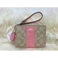 ราคา Impcoachza พร้อมส่ง กระเป๋าคล้องมือ Coach รุ่น SIGNATURE CANVAS (F52860) สีชมพู (812037056)