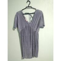 ราคา มินิเดรสอัดพลีทสีฟ้าเทา(ผ้าเงา)​ (9304608316)