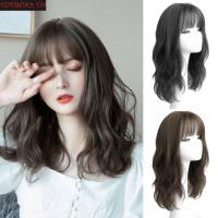 ราคา วิกผมคลื่นหยิกสไตล์เกาหลี ผมปลอมบ๊อบธรรมชาติ สังเคราะห์ผมยาวระดับกลาง (54250477485)