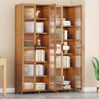 ราคา ชั้นเก็บของ มี4ประตู6ชั้น ไม้ไผ่ ชั้นวางอเนกประสงค์ ตู้หนังสือ ชั้นวางหนังสือ ชั้นวาง ตู้โชว์ 6ชั้น ปิดทึบด้านหลัง (25258862831)