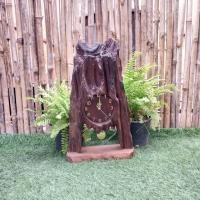 ราคา นาฬิกาตั้งโต๊ะนาฬิกาไม้ธรรมชาตินาฬิกาไม้สัก (43424885358)