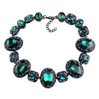 ราคา 2024 New ZA Red Green Blue Large Glass Rhinestone Big Collar Choker Necklace Women Indian Statement Big Bib Necklace Jew (26761704903)