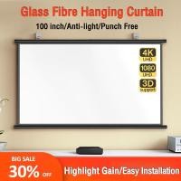 ราคา 【พร้อมส่ง】จอโปรเจคเตอร์ Projector Screen ภาพคมชัด จอรับภาพ 4K หน้าจอโปรเจ็กเตอร์ ขนาด 84 100 120 (43101007502)