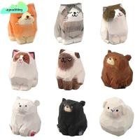 ราคา AGOODTHING ไม้หมีตุ๊กตา,แกะสลักการ์ตูนสัตว์แกะสลักรูปปั้นแมว,ไม้ศิลปะหัตถกรรมตกแต่งบ้านเดสก์ท็อป Knick-knack (45650573863)