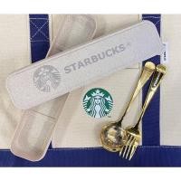 ราคา ช้อน-ส้อม สำหรับทานข้าว-ขนม ลายสตาร์บัค ช้อนยาว 17 ซม. มีที่ใส่ 2 แบบ แบบกล่องและถุงผ้า (14590928406)