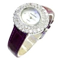 ราคา Royal Crown นาฬิกาหรูอิตาลี่ดีไซน์ ของแท้ 100% รับประกัน 1 ปีเต็ม สายหนัง รุ่น 3630 สายสีม่วง ( มีของแถม ) (5560562284)