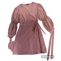 ราคา topshop ชุดเดรสสั้น สีชมพูหวานแบบผู้ดี (18282203766)