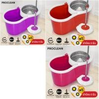 ราคา ProClean ชุดถังปั่นสแตนเลส + ไม้ถูพื้น สปินม็อบ หมุน 360องศา ถังปั่น 2in1 Spin Mop Eco ม้อบ Homehuk (5717070990)