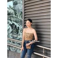ราคา FinFerrr #สินค้าพร้อมส่ง เกาะอกไหมพรม กระดุมผ่าหน้าาา เนื้อไหมพรม (7560588551)