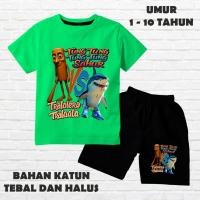 ราคา KATUN ชุดเด็กแขนสั้นพร้อมทูงซาห์รูโมติฟ เนื้อผ้าฝ้ายพรีเมี่ยม สกรีน DTF สีดํา cln (41314758743)