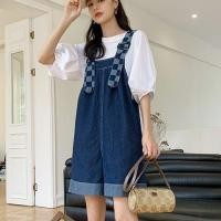 ราคา กางเกงขาสั้นเอี๊ยมผ้ายีนส์ฤดูร้อนผู้หญิงน่ารักชุดเอี๊ยมผ้ายีนส์สวมใส่ในฤดูร้อนชุดเอี๊ยมขาสั้น (27358391539)