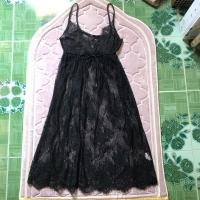 ราคา เดรสผ้าลูกไม้ เดรสสีดำ (25322509763)