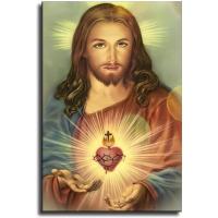 ราคา 1 Piece Poster Catholic Image Sacred Heart of Jesus Poster Pictures Painting Decor Wall Art (28305630557)