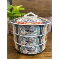 ราคา ปิ่นโต เซรามิคญี่ปุ่น 3 ชั้น ขนาด กว้าง 6.5“ สูง 2“ ขนาดต่อ 1 ชั้น (ID0451) (40917740200)