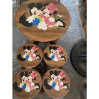 ราคา โต๊ะเด็ก ไม้จามจุรี มิกกี้ มินนี่&เม้าท์ กลม1ตัว และ เก้าอี้ 4 ตัว โต๊ะเขียนหนังสือ (14334555858)