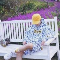 ราคา ♞Drew เสื้อกันหนาวลายดอกไม้ Justin Bieber ชุดเดียวกัน สันทนาการ หลวม ใบหน้ายิ้มแย้ม Hoodie กุหลาบน (27918205889)