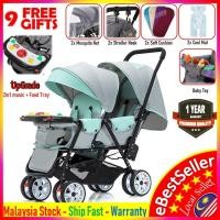 ราคา TWIN STRALLER 2 รถเข็นเด็กทารกรถเข็นเด็กคู่รถเข็นเด็กคู่รถเข็นเด็ก Tandem Compact รถเข็นเด็กรถเข็นเด็ก Kereta bayi Kembar Q818 (40463809391)