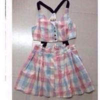 ราคา เสื้อครอป กระโปรง ลายสก็อต (2349473402)
