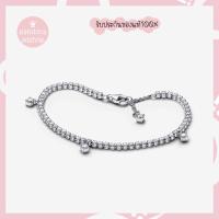 ราคา (ของแท้100%) ❣️แถมกล่องถุง Pandora Sparkling Drops Tennis Bracelet สร้อยข้อมือแพนโดร่า แบบเพชรรอบ มีห้อย (28418918541)