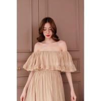 ราคา Boho Maxi Dress, Bohemian Dress, Vintage Dress, เดรสยาวโบฮีเมี่ยน เดรสออกงาน ชุดแดง เดรสยาวปาดไหล่ (3567408838)