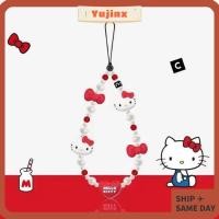 ราคา Yujinx Lanyard, Kawaii Anti-lost Mobile จี้,ของขวัญวันเกิดมือถือซิลิโคน Sanrio Hello Kitty พวงกุญแจผู้หญิง (26262936808)