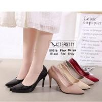 ราคา KITEPRETTY K9516 รองเท้าส้นสูง หัวแหลม หนังแก้ว Glossy 5 สี (ดำ แดง ชมพู เบจ เทา) ใส่ทำงาน ออกงาน ส้นเข็ม3.5นิ้ว (52250855425)