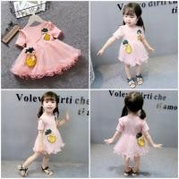 ราคา ❤❤พร้อมส่ง❤❤ เดรสสับปะรดสีชมพู +กระเป๋าข้าง (2077957942)