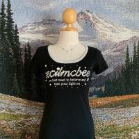 ราคา เสื้อยืด Cecil Mcbee สีดำ แต่งลูกปัด+กากเพชร อก32-34 มือสอง (44265187676)