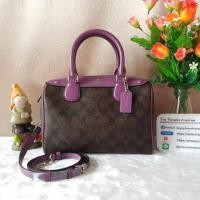 ราคา COACH F58312 MINI BENNETT SATCHEL IN SIGNATURE COATED CANVAS COLOR : SILVER/BROWN BERRY (1267143637)