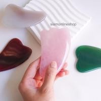 ราคา Guasha กัวซา สำหรับนวดตัว นวดหน้า ทำจากหยกพม่าแท้ (เลือกสีได้ เขียว ส้ม ขาว โรสควอตซ์ นิล) by siamonlineshop (5516215772)