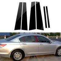 ราคา [HOT] 6 ชิ้นเสาสีดําโพสต์สําหรับ Honda Accord 2008-2013 ชุดประตู Casement Trim Cover (50300971321)
