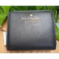 ราคา แท้!! 100% กระเป๋าสตางค์สั้น Kate spade Staci Small Zip Around Wallet สีดำ หนัง saffiano ใหม่ (26613221285)