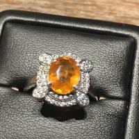 ราคา แหวนบุษราคัมบางกะจะจันทบุรีตัวเรือนเงินแท้925 (19029796922)