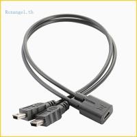 ราคา ROX USB 2 0 Mini 5-Pin ชายหญิง 1 ถึง 2 Y Splitter Cable Converter ความเร็วสายชาร์จสายไฟ (40662055980)