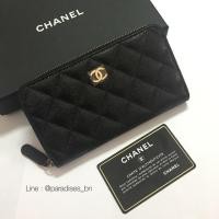 ราคา New Chanel Medium wallet 6” สีดำ อะไหล่ทอง holo 26 (1463339425)